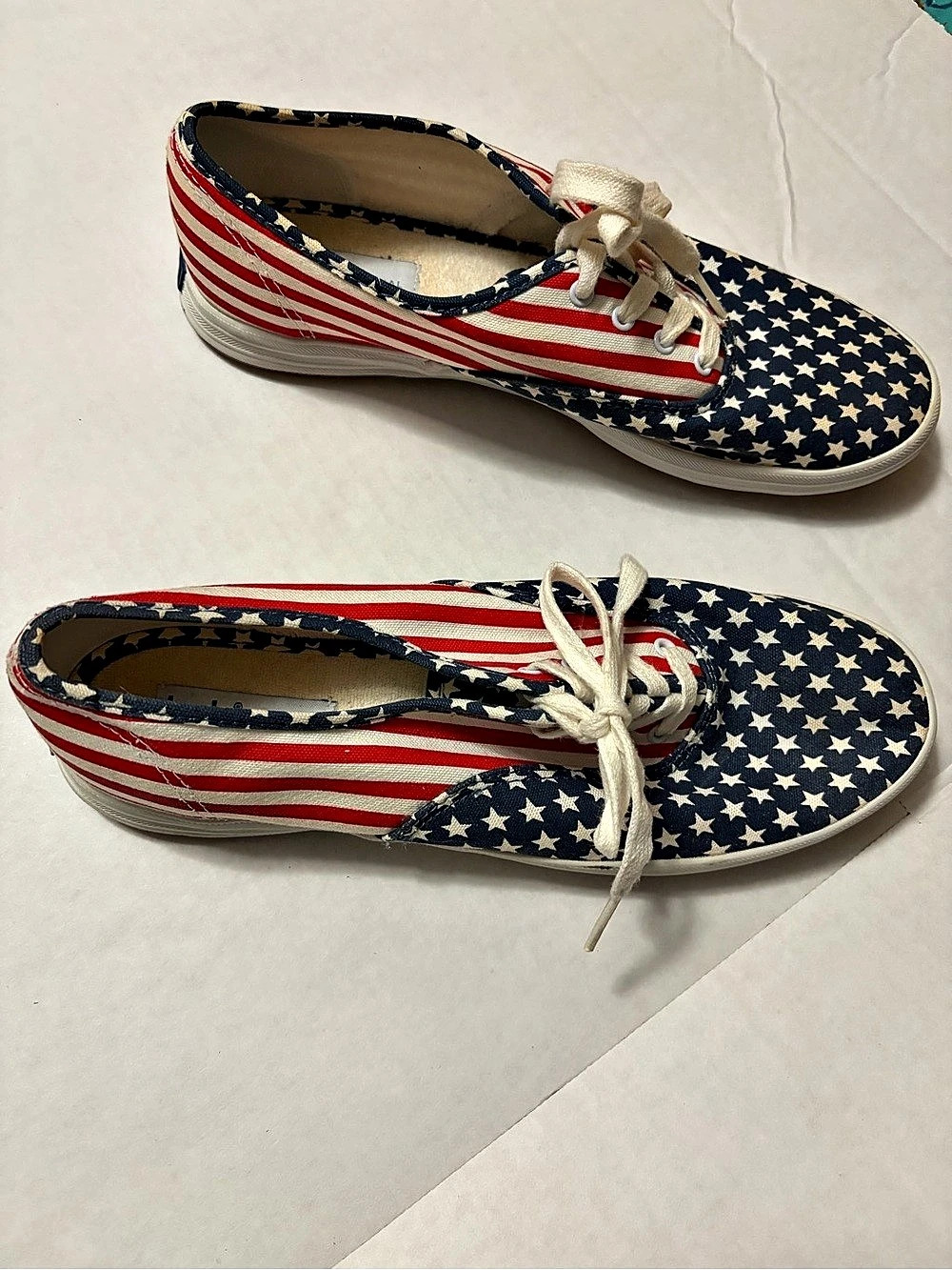 Keds Champion American Flag Stars and Stripes Sneakers Blue & Red US 7.5